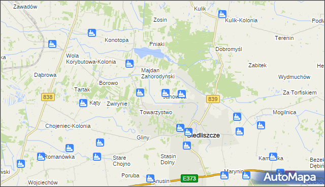 mapa Janowica gmina Siedliszcze, Janowica gmina Siedliszcze na mapie Targeo