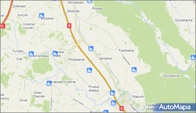 mapa Janówka gmina Augustów, Janówka gmina Augustów na mapie Targeo