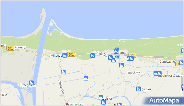 mapa Jantar-Leśniczówka, Jantar-Leśniczówka na mapie Targeo