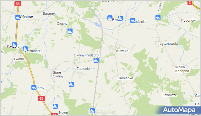 mapa Januszówka gmina Zbuczyn, Januszówka gmina Zbuczyn na mapie Targeo