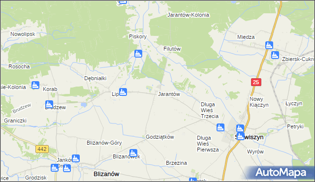 mapa Jarantów, Jarantów na mapie Targeo