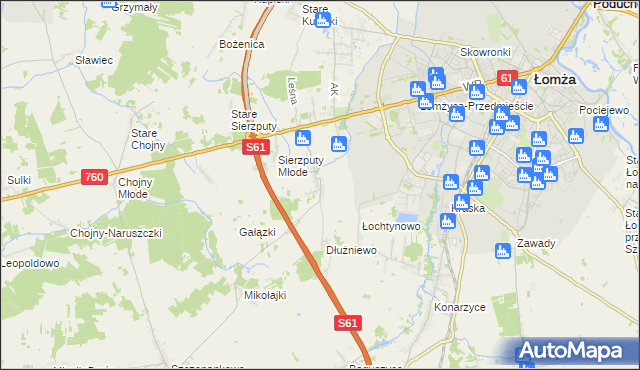 mapa Jarnuty gmina Łomża, Jarnuty gmina Łomża na mapie Targeo