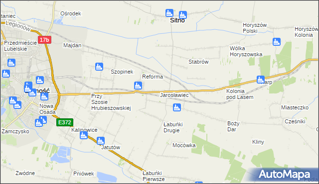 mapa Jarosławiec gmina Sitno, Jarosławiec gmina Sitno na mapie Targeo