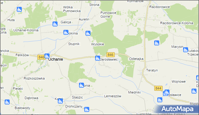 mapa Jarosławiec gmina Uchanie, Jarosławiec gmina Uchanie na mapie Targeo