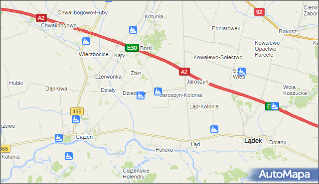 mapa Jaroszyn-Kolonia, Jaroszyn-Kolonia na mapie Targeo