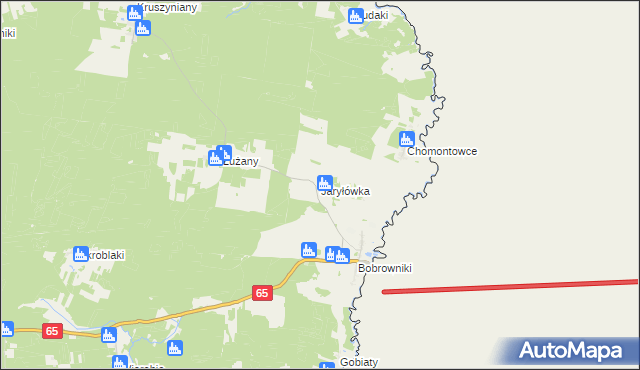 mapa Jaryłówka, Jaryłówka na mapie Targeo