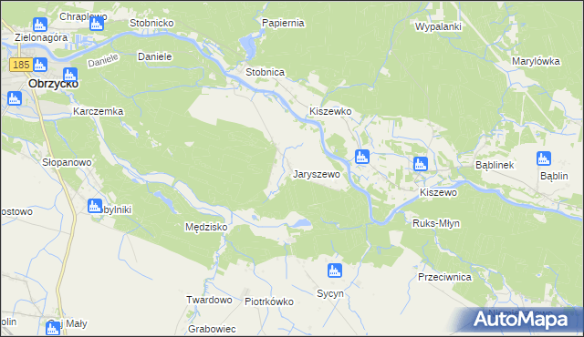 mapa Jaryszewo, Jaryszewo na mapie Targeo