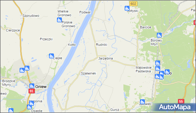 mapa Jarzębina, Jarzębina na mapie Targeo