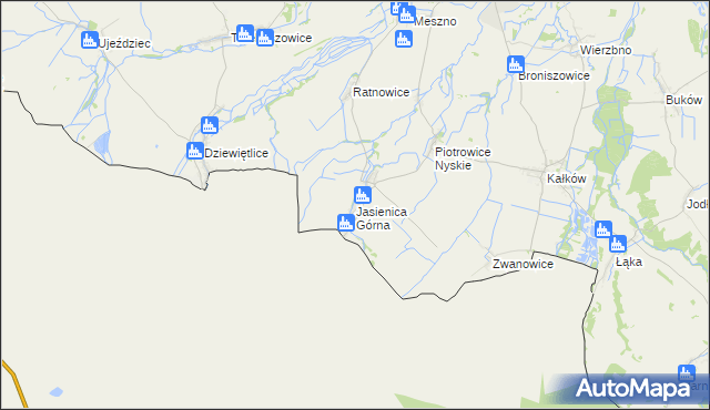 mapa Jasienica Górna, Jasienica Górna na mapie Targeo