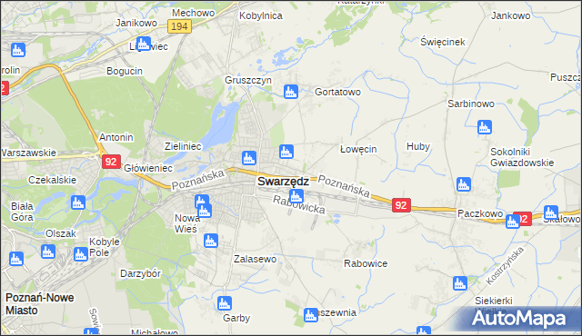 mapa Jasin gmina Swarzędz, Jasin gmina Swarzędz na mapie Targeo