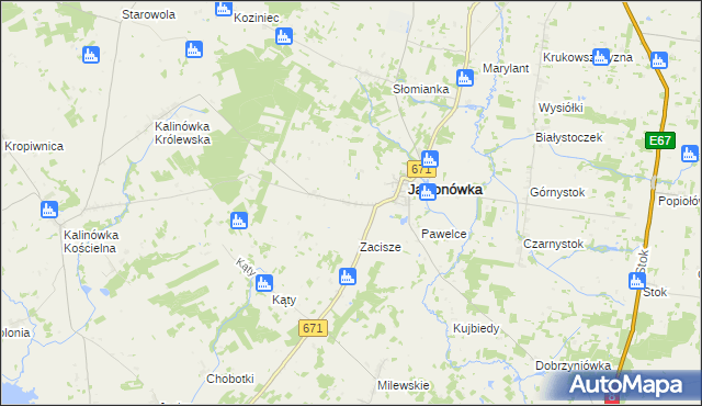 mapa Jasionóweczka, Jasionóweczka na mapie Targeo