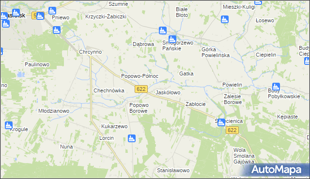 mapa Jaskółowo, Jaskółowo na mapie Targeo