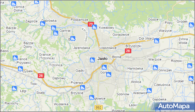 mapa Jasła, Jasło na mapie Targeo