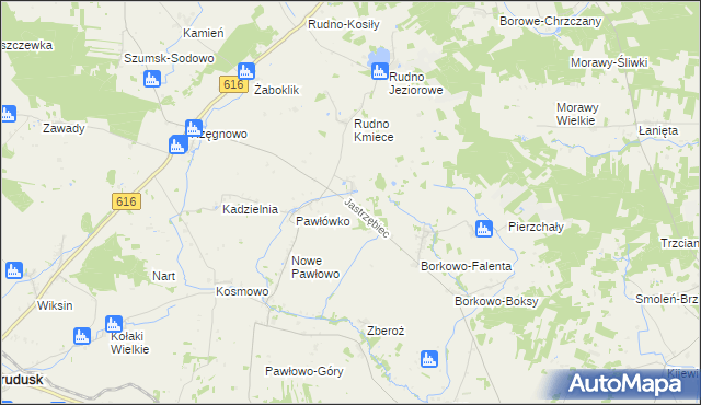 mapa Jastrzębiec gmina Czernice Borowe, Jastrzębiec gmina Czernice Borowe na mapie Targeo