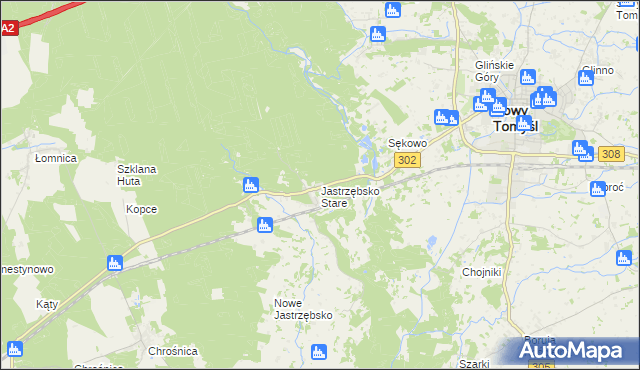 mapa Jastrzębsko Stare, Jastrzębsko Stare na mapie Targeo