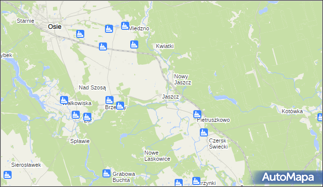 mapa Jaszcz, Jaszcz na mapie Targeo