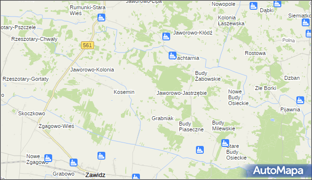 mapa Jaworowo-Jastrzębie, Jaworowo-Jastrzębie na mapie Targeo