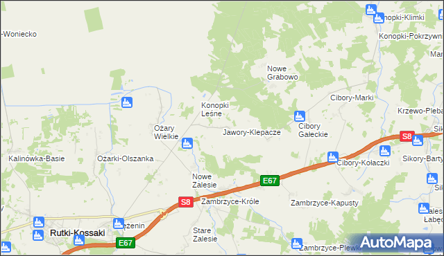 mapa Jawory-Klepacze, Jawory-Klepacze na mapie Targeo