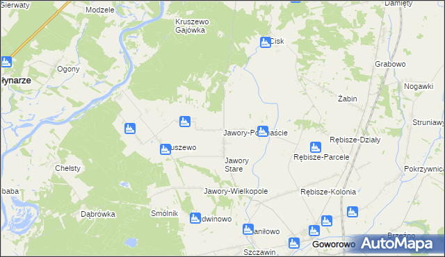 mapa Jawory-Podmaście, Jawory-Podmaście na mapie Targeo