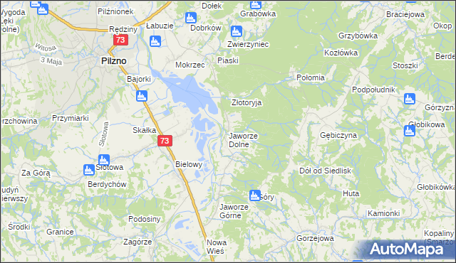mapa Jaworze Dolne, Jaworze Dolne na mapie Targeo