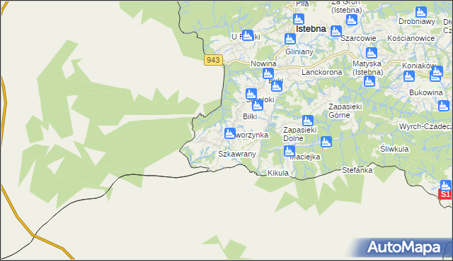 mapa Jaworzynka, Jaworzynka na mapie Targeo