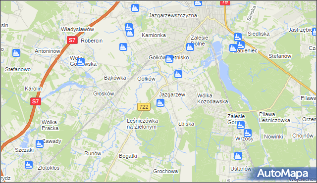 mapa Jazgarzew, Jazgarzew na mapie Targeo