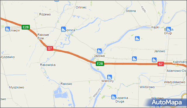 mapa Jazowa gmina Nowy Dwór Gdański, Jazowa gmina Nowy Dwór Gdański na mapie Targeo