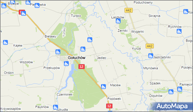 mapa Jedlec, Jedlec na mapie Targeo