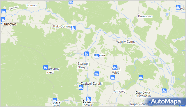 mapa Jedlinka gmina Chorzele, Jedlinka gmina Chorzele na mapie Targeo