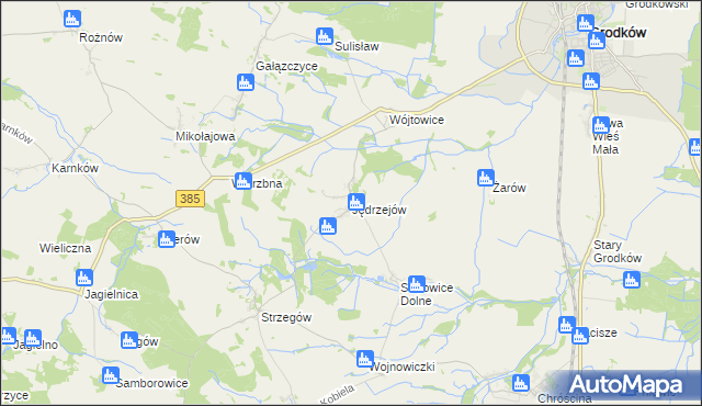 mapa Jędrzejów gmina Grodków, Jędrzejów gmina Grodków na mapie Targeo