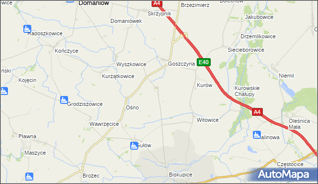 mapa Jędrzychowice gmina Wiązów, Jędrzychowice gmina Wiązów na mapie Targeo