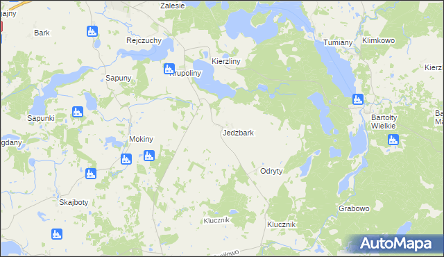 mapa Jedzbark, Jedzbark na mapie Targeo