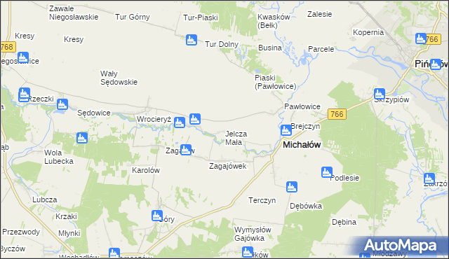 mapa Jelcza Mała, Jelcza Mała na mapie Targeo