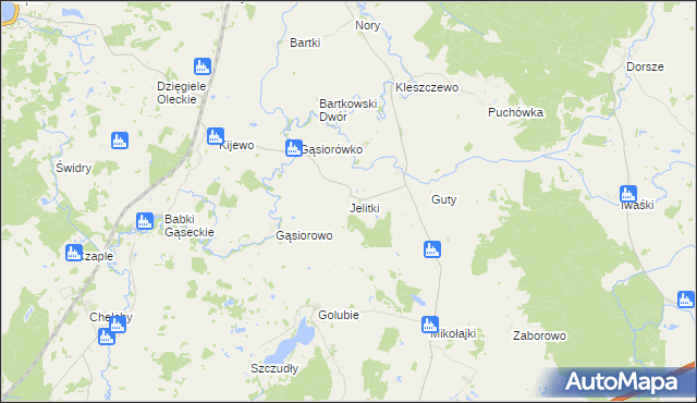 mapa Jelitki, Jelitki na mapie Targeo