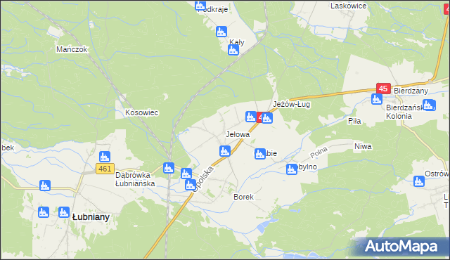 mapa Jełowa, Jełowa na mapie Targeo