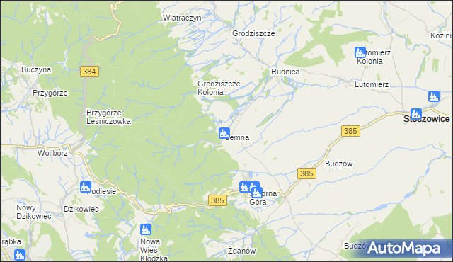 mapa Jemna, Jemna na mapie Targeo