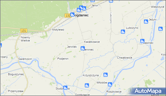 mapa Jeniniec, Jeniniec na mapie Targeo