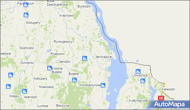 mapa Jenorajście, Jenorajście na mapie Targeo