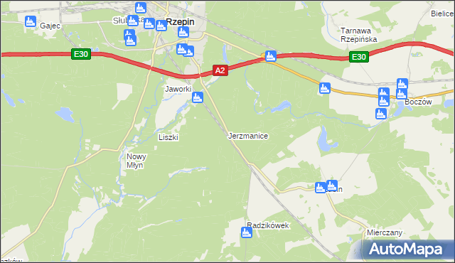 mapa Jerzmanice, Jerzmanice na mapie Targeo