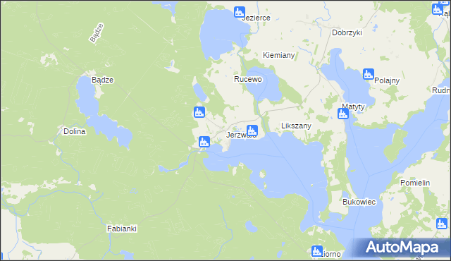 mapa Jerzwałd, Jerzwałd na mapie Targeo