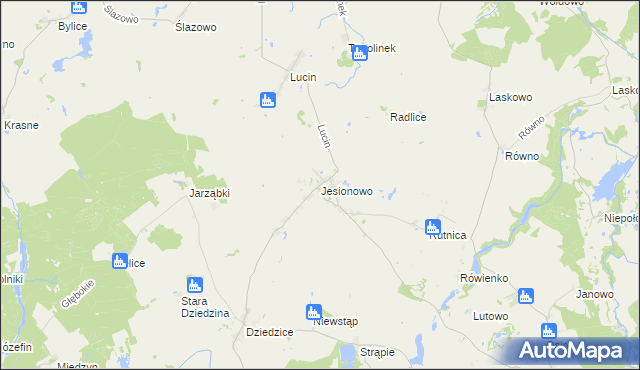 mapa Jesionowo gmina Przelewice, Jesionowo gmina Przelewice na mapie Targeo