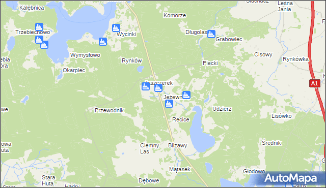 mapa Jeżewnica gmina Osiek, Jeżewnica gmina Osiek na mapie Targeo