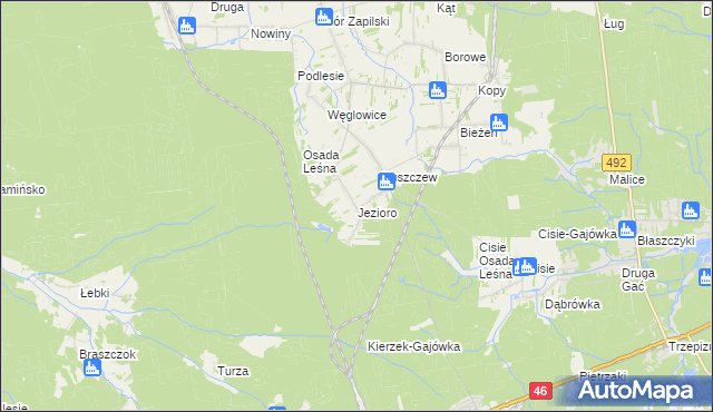 mapa Jezioro gmina Wręczyca Wielka, Jezioro gmina Wręczyca Wielka na mapie Targeo