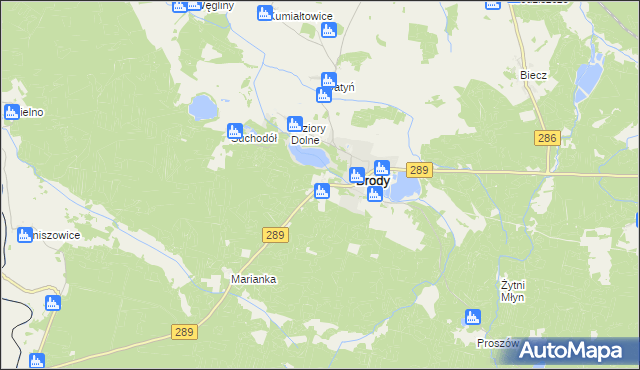 mapa Jeziory Wysokie, Jeziory Wysokie na mapie Targeo