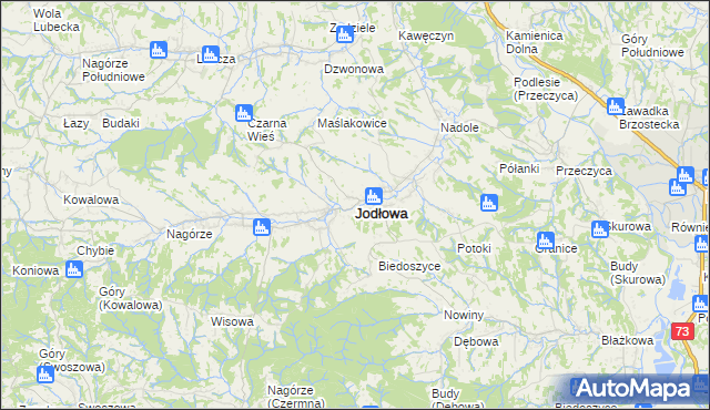 mapa Jodłowa, Jodłowa na mapie Targeo