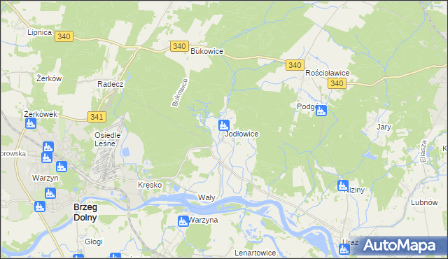 mapa Jodłowice, Jodłowice na mapie Targeo