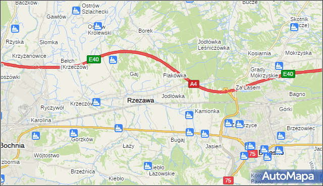 mapa Jodłówka gmina Rzezawa, Jodłówka gmina Rzezawa na mapie Targeo