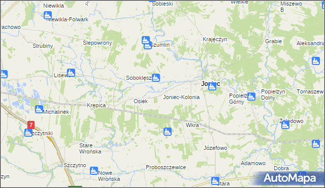 mapa Joniec-Kolonia, Joniec-Kolonia na mapie Targeo