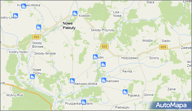 mapa Jośki, Jośki na mapie Targeo