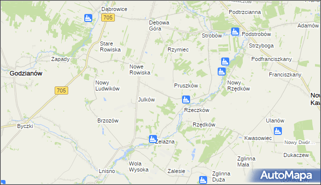 mapa Józefatów gmina Skierniewice, Józefatów gmina Skierniewice na mapie Targeo